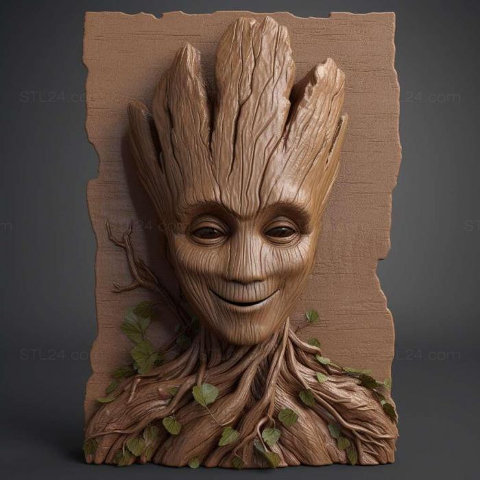 Characters (Groot 3, HERO_4291) 3D models for cnc